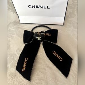 Chanel Black Hair Bow Accessory